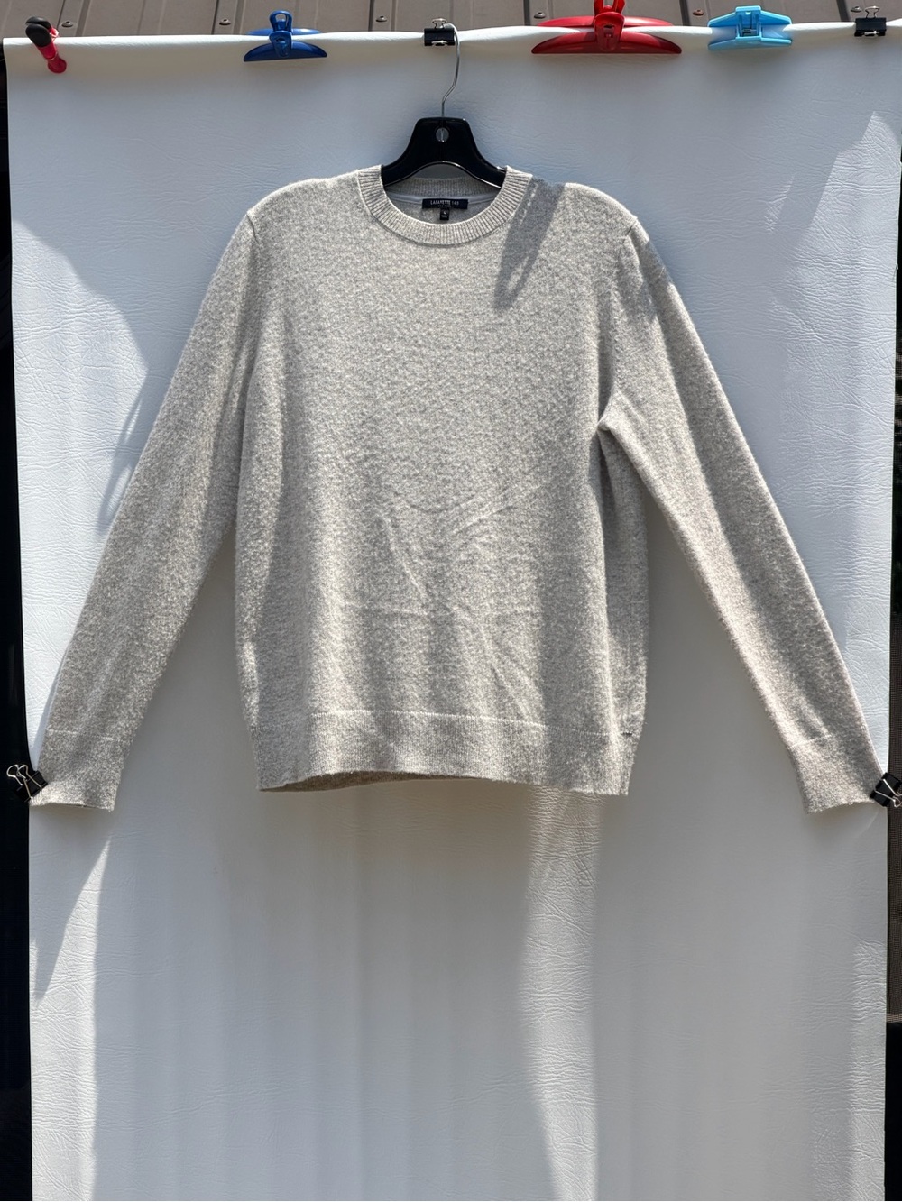 Lafayette 148 gray 100% cashmere crewneck